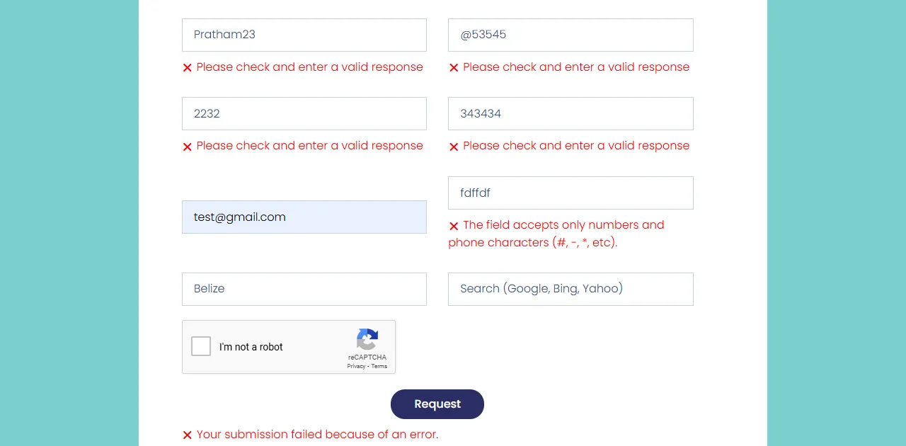 Validate Elementor Form Field